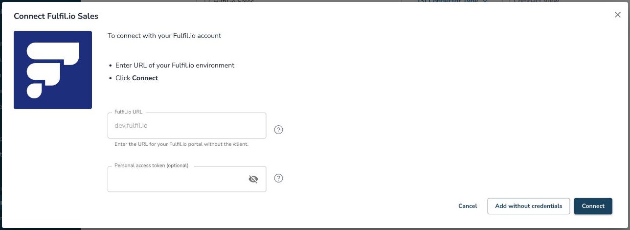 Connect Fulfil.io Sales pop-up