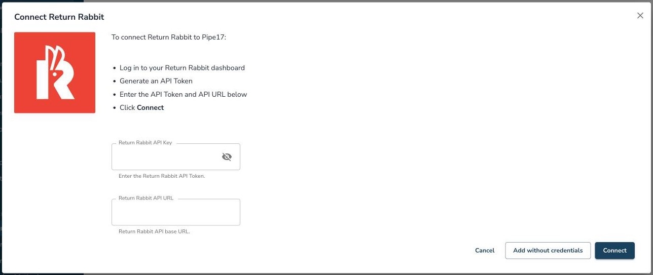 Connect Return Rabbit pop-up