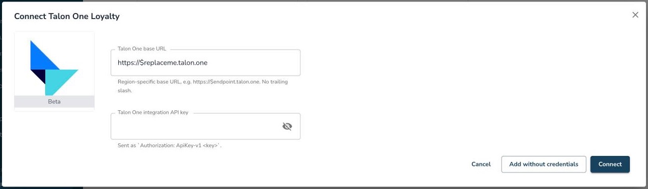 Connect Talon One Loyalty pop-up