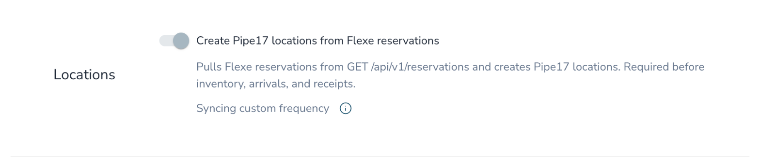 The Locations switch in the Connection Flow section